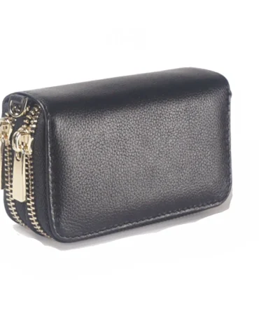 Classic New Double Zip Men's Genuine Cow Leather Car Key Holder Multifunction Housekeeper High Class Motor Key Case