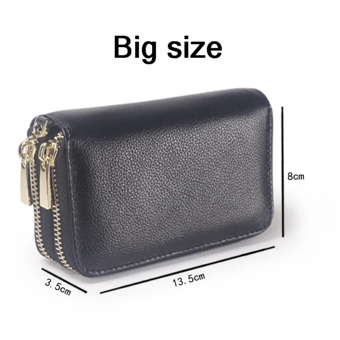 Classic New Double Zip Men's Genuine Cow Leather Car Key Holder Multifunction Housekeeper High Class Motor Key Case