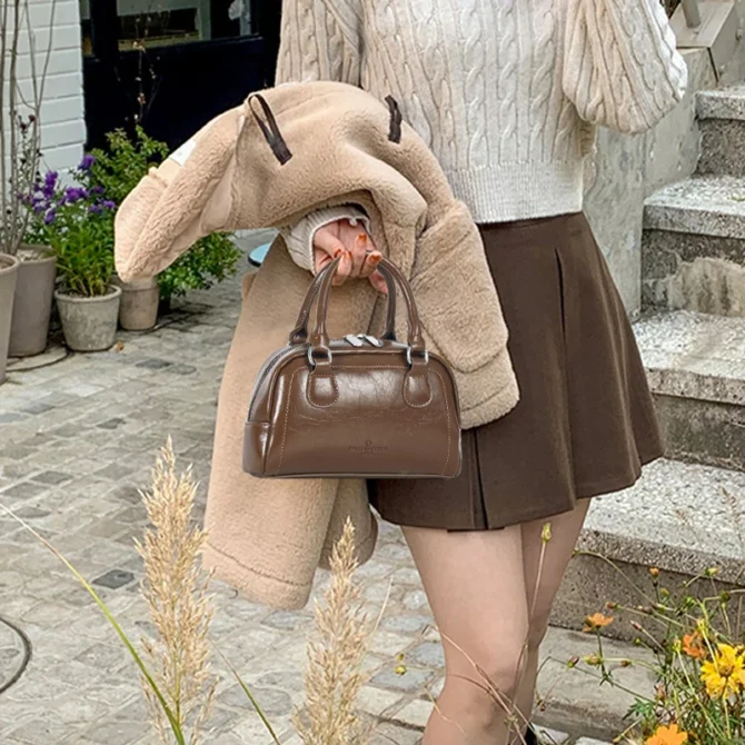 Trend Boston Bag Handbags For Women Crossbody Shoulder Bags Leather Lady Top-handle Bag Fashion Luxury Brand Satchel Tote