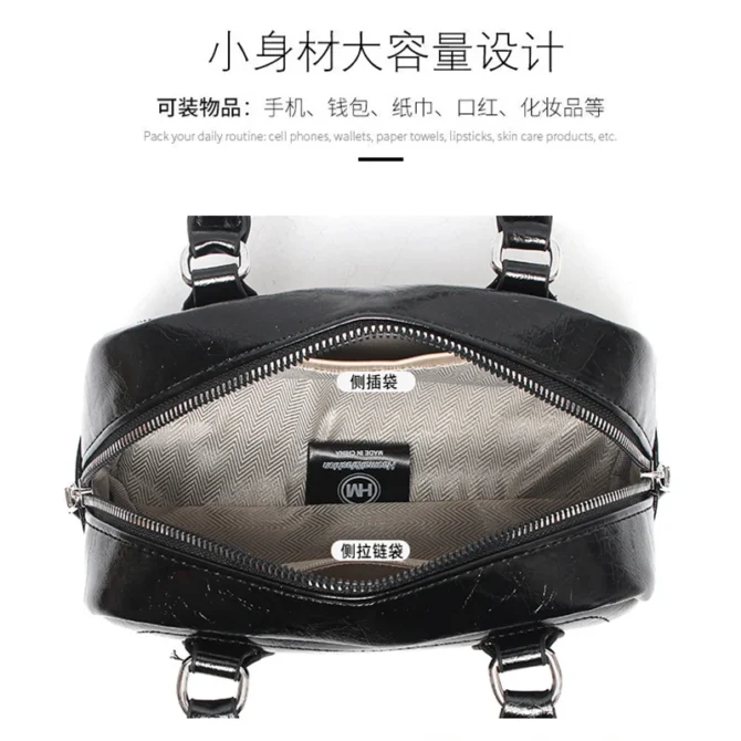 Trend Boston Bag Handbags For Women Crossbody Shoulder Bags Leather Lady Top-handle Bag Fashion Luxury Brand Satchel Tote