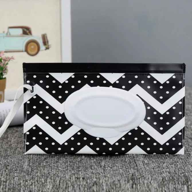 EVA Baby Wet Wipe Pouch Snap-Strap Refillable Wet Wipes Bag Flip Cover Tissue Box Outdoor Useful Baby Stroller Accessory