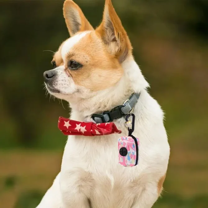 Dog Poop Bag Dispenser Dog Bags for Poop Holder Zipper Pouch Pet Waste Dispenser with Carabiner Pet Accessories for Outside