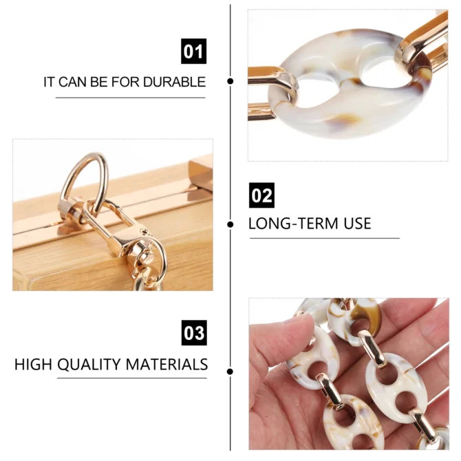 Cross Body Bag Decoration Chain Acrylic Strap DIY Accessory Shoulder Bags Beige Handbag Replacements Straps
