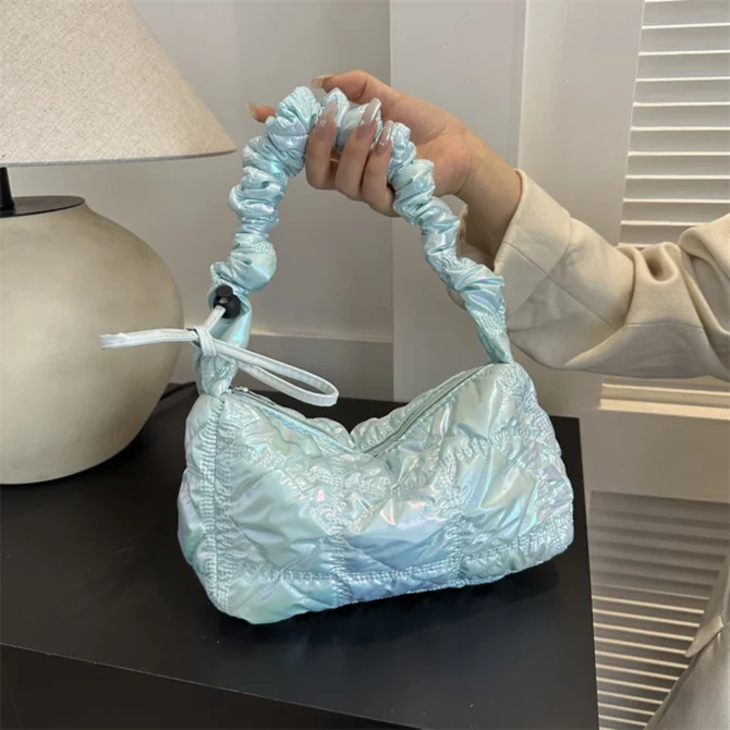 Women Padded Shoulder Bag Puffy Tote Bag Fashion Cloud Pleatd Bag Versatile Quilted Crossbody Bag Girl Quilted Crossbody Bag