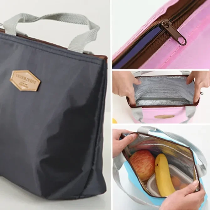 Women Portable Thermal Insulated Lunch Box Cooler Tote Food Bag for Work Kawaii