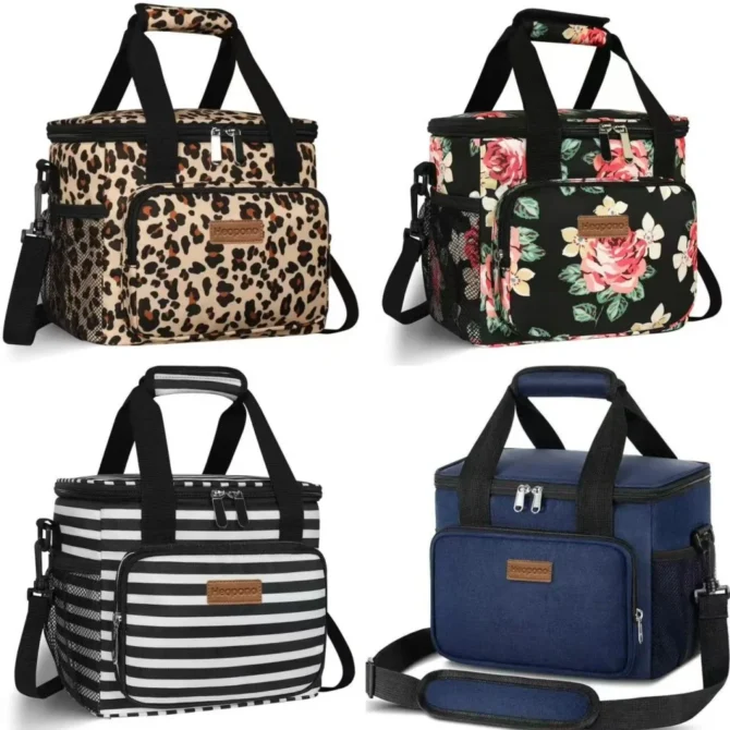 15L Large Oxford Cloth Thermal Insulated Lunch Bag Box For Women Portable Cross-Body Food Pouch Adult Cooler Cooling Tote Bag