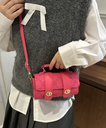 Fashion Leather Croossbody Boston Bag French Style Retro Single Shoulder Bag Soft Messenger Bag Pillow Handbag Shopping