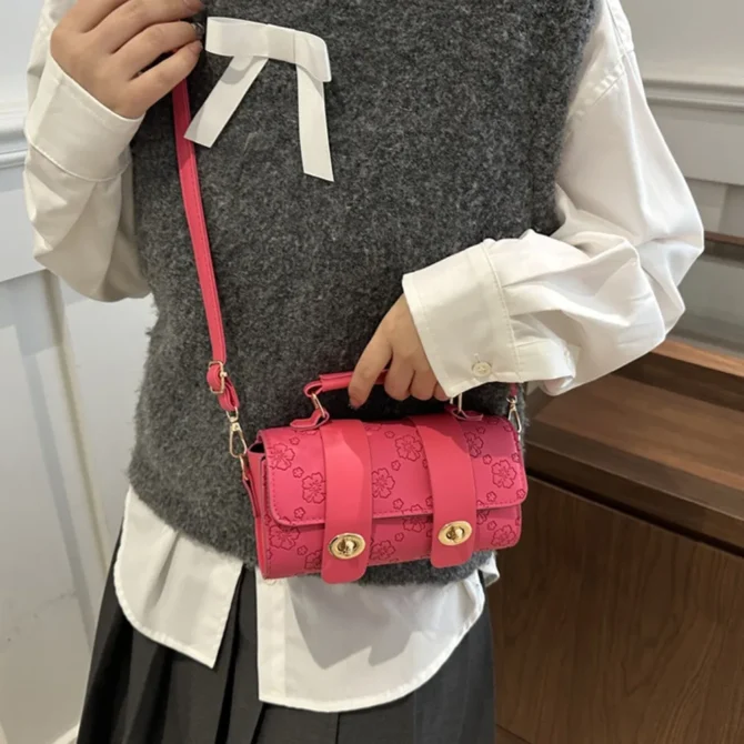 Fashion Leather Croossbody Boston Bag French Style Retro Single Shoulder Bag Soft Messenger Bag Pillow Handbag Shopping