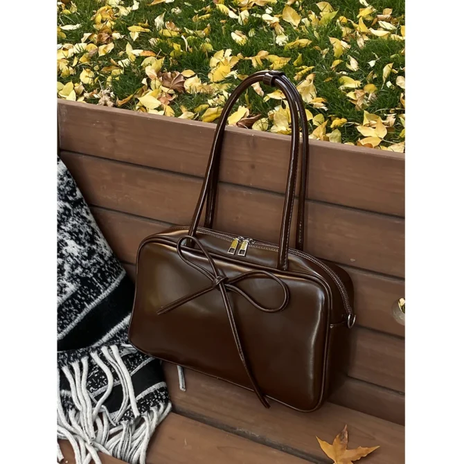 Women Pu Shoulder Bags Large Capacity Satchels Leather Underarm Bag Female Casual Commute Versatile Boston Crossbody Packs
