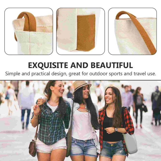 Bottle Gift Bags Water Umbrella Sleeve Cup Canvas Storage Shoulder Cross Body Hanging Pouch Protective Brown