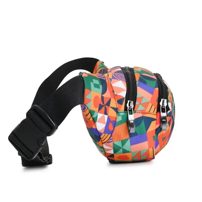Nylon colorful waist bag, women's fashionable sports running crossbody bag, outdoor cash register and leisure small bag