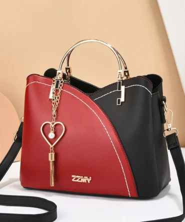 Women's Fashion Metal Handle Shoulder Bag Trend Leather Ladies Crossbody Small Square Bag Ladies Casual Messenger Bag