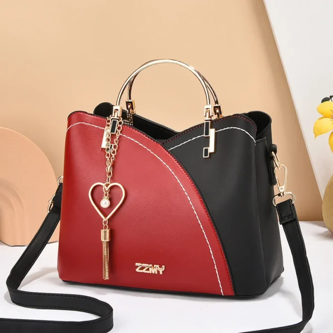 Women's Fashion Metal Handle Shoulder Bag Trend Leather Ladies Crossbody Small Square Bag Ladies Casual Messenger Bag