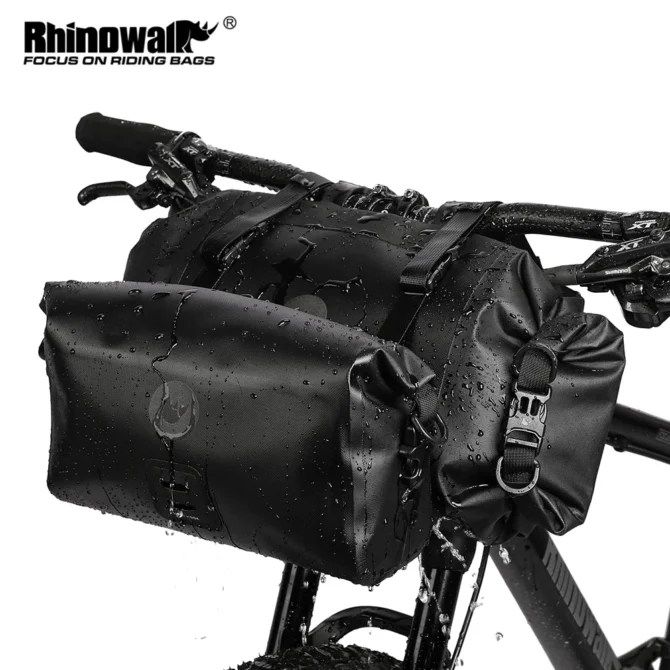 Rhinowalk Bicycle Handlebar Bag 100% Waterproof Big Capacity 8L+4L 1/2-Piece Front Tube Cycling Bag MTB Road Bike Accessories