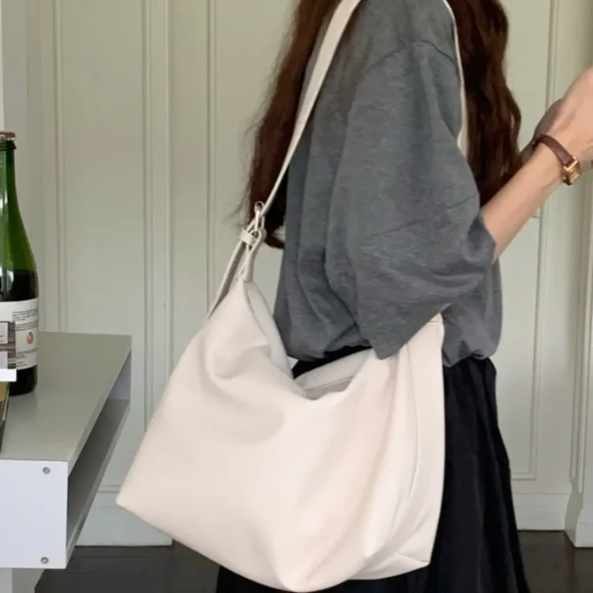 Casual Square Boston Crossbody Bag Y2k Hobo Leather Shoulder Bag Zipper Large Capacity Women Handbag Ladies