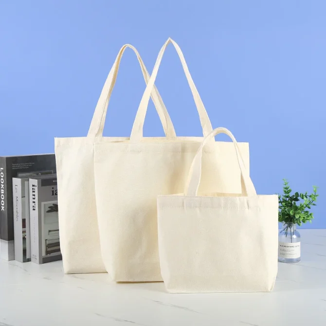 1pccanvas Bag Grocery Bag Food Shopper Bag Eco-Friendly Foldable Bag Folding Pocket Tote Portable Shoulder Handbags Shopping Bag