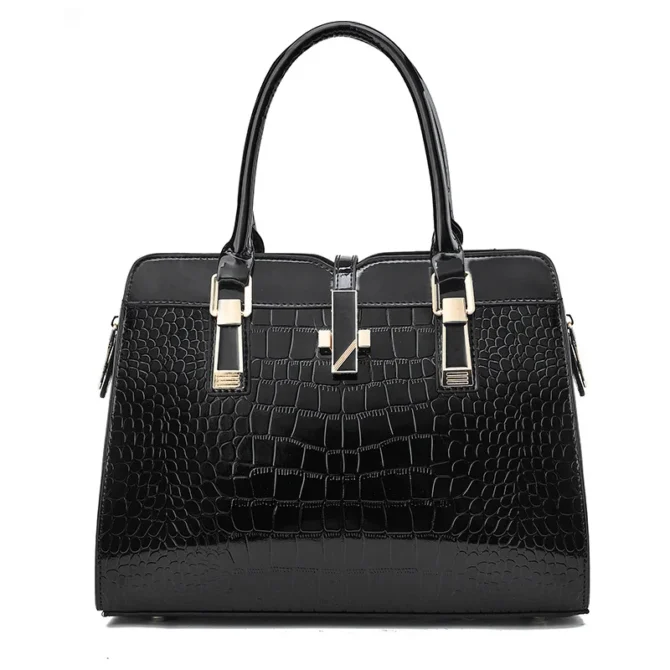 2025 Women's Crocodile Pattern Boston Shoulder Bag Large Capacity PU Leather Tote Handbag 9 Colors