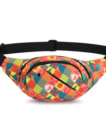 Nylon colorful waist bag, women's fashionable sports running crossbody bag, outdoor cash register and leisure small bag