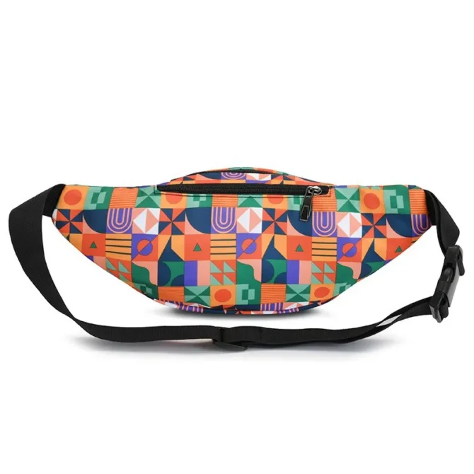 Nylon colorful waist bag, women's fashionable sports running crossbody bag, outdoor cash register and leisure small bag
