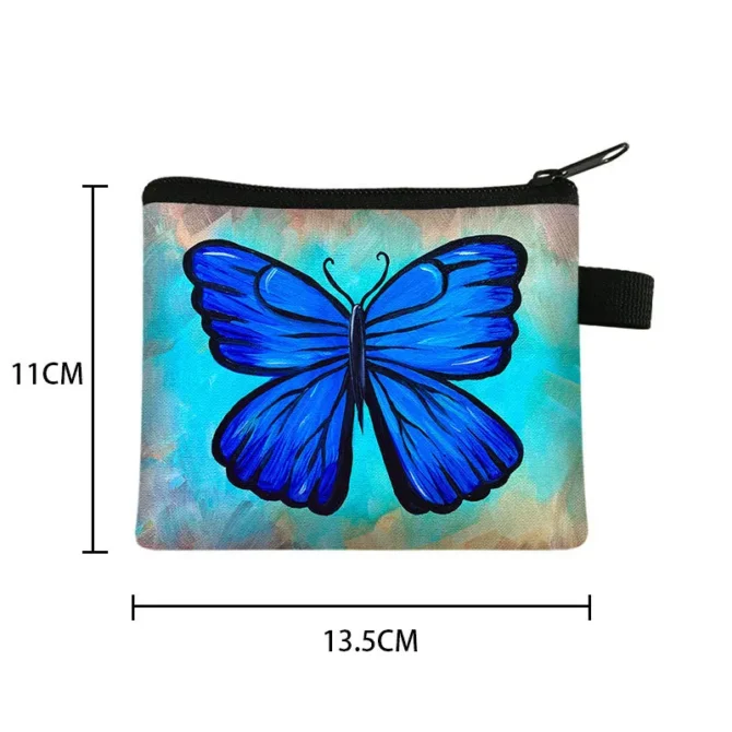 New Butterfly Printed Zero Wallet Portable Card Bag Coin Key Storage Bag Hand Bag Card Holder monedero mujer carteras Coin Purse