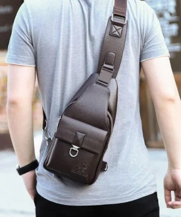 Men's fashion single shoulder cross-body bag Business casual leather feeling waterproof wear-resistant luggage satchel bag