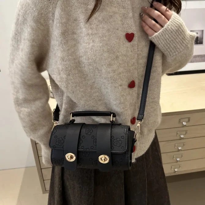 Fashion Leather Croossbody Boston Bag French Style Retro Single Shoulder Bag Soft Messenger Bag Pillow Handbag Shopping