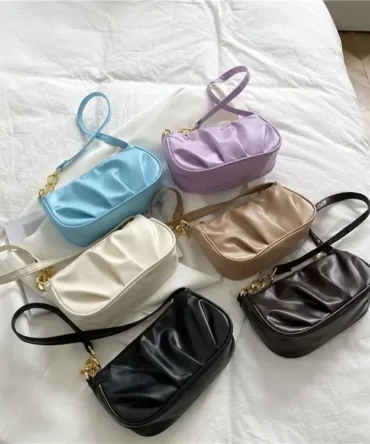 Wrinkled Cloud Armpit Bag Baguette Bags Mini Handbags for Women Shoulder Bag Crossbody Bag Handbag Coin Purse Coin Pouch