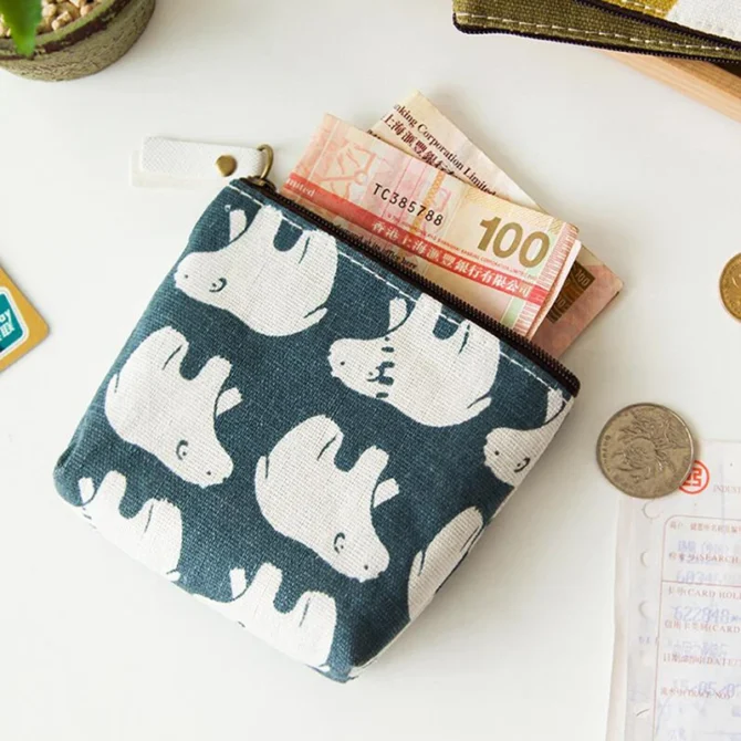Canvas Coin Bag Purse Women Coin Money Card Holder Cute Wallet Case Zipper Key Storage Pouch For Girl Gift