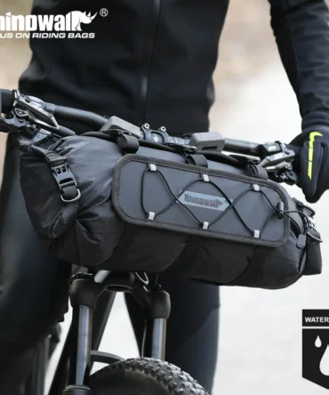 Rhinowalk Bicycle Handlebar Bag 12L Waterproof Bike Mounts Set Bike Bag Base With Replaceable Inner Dry Bag Luggage Storage