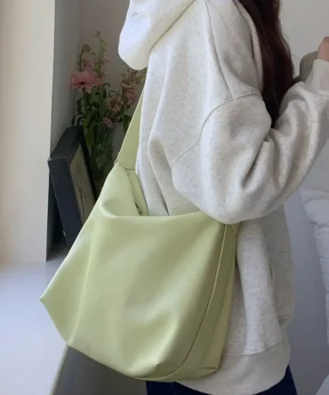 Casual Square Boston Crossbody Bag Y2k Hobo Leather Shoulder Bag Zipper Large Capacity Women Handbag Ladies