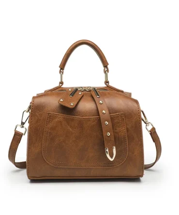Retro Style Women's Bags 2025 New Luxury Boston Crossbody Bag Fashion PU Leather Women Handbags 8239LZF