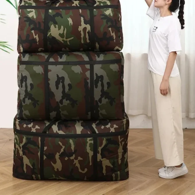 Extra Thick Oxford Cloth Tote Bag for Movement Packaging,Waterproof Wear-resistant Clothes Quilt Storage Bag Portable Travel Bag