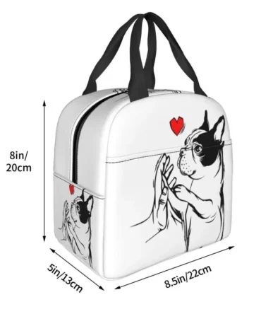 Boston Terriers Love Mistress Dogs Portable Lunch Boxes Leakproof Cooler Thermal Food Insulated Lunch Bag School Children
