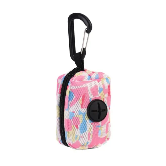 Dog Poop Bag Dispenser Dog Bags for Poop Holder Zipper Pouch Pet Waste Dispenser with Carabiner Pet Accessories for Outside
