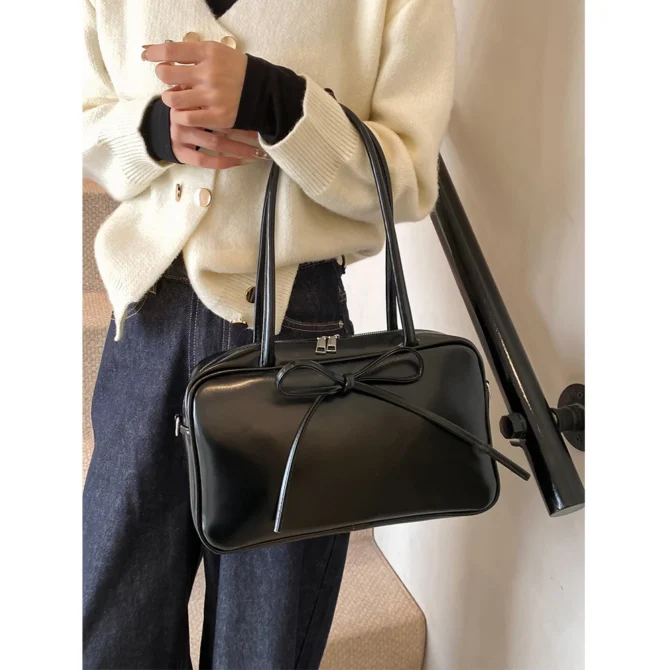 Women Pu Shoulder Bags Large Capacity Satchels Leather Underarm Bag Female Casual Commute Versatile Boston Crossbody Packs