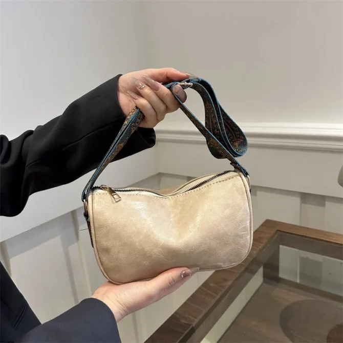 Vintage PU Leather Boston Women Small Handbag and Purse Fashion Designer Crossbody Bag Female Casual Travel Pillow Shoulder Bag