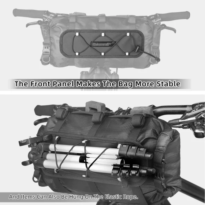 Rhinowalk Bicycle Handlebar Bag 12L Waterproof Bike Mounts Set Bike Bag Base With Replaceable Inner Dry Bag Luggage Storage