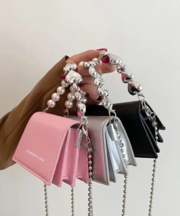 Simple Pearl Chain Small Bag New Versatile Crossbody Bag Small Square Bags
