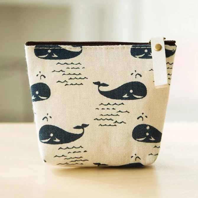 Canvas Coin Bag Purse Women Coin Money Card Holder Cute Wallet Case Zipper Key Storage Pouch For Girl Gift