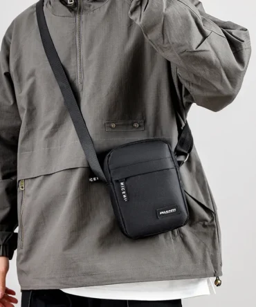 Mini Handbag Men's Nylon Shoulder Casual Large Capacity Portable Crossbody Multi-layer Waterproof Mobile Phone Chest Bag