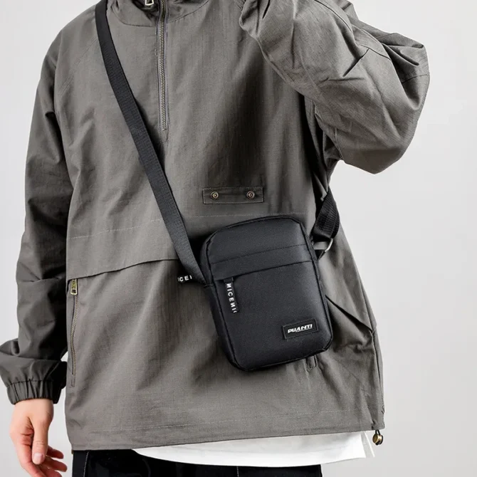 Mini Handbag Men's Nylon Shoulder Casual Large Capacity Portable Crossbody Multi-layer Waterproof Mobile Phone Chest Bag