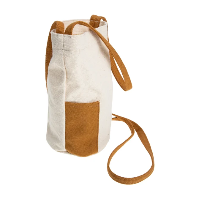 Bottle Gift Bags Water Umbrella Sleeve Cup Canvas Storage Shoulder Cross Body Hanging Pouch Protective Brown