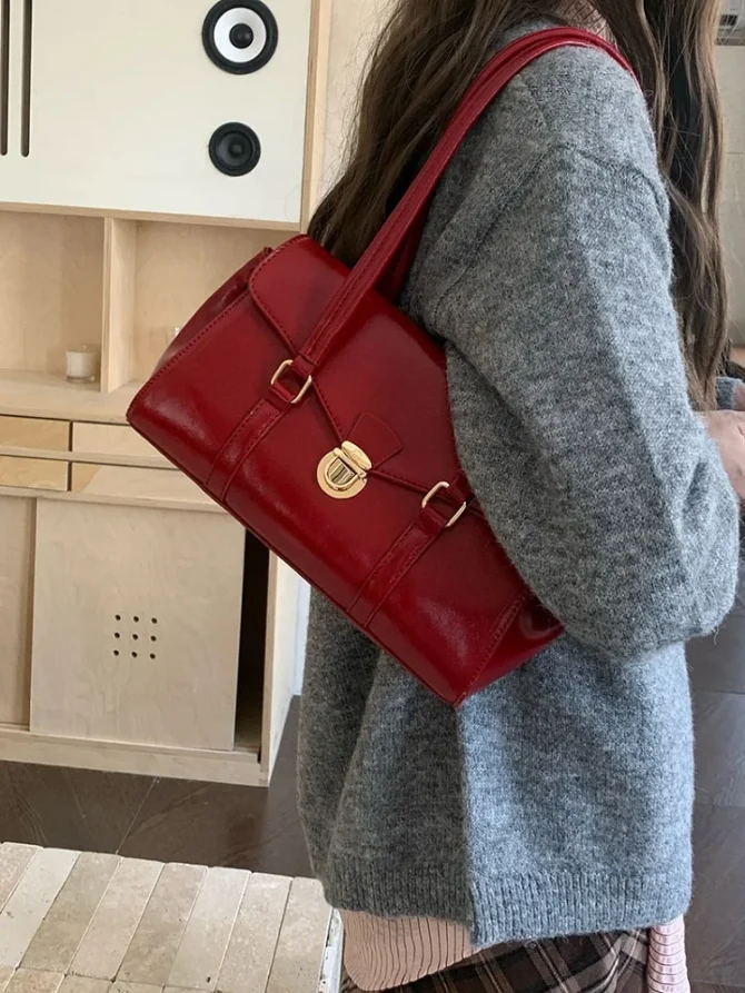 2025 new Korea style women Underarm bag shoulder casual Retro light luxury handbag shoulder bag for woman Commuter shopping bag