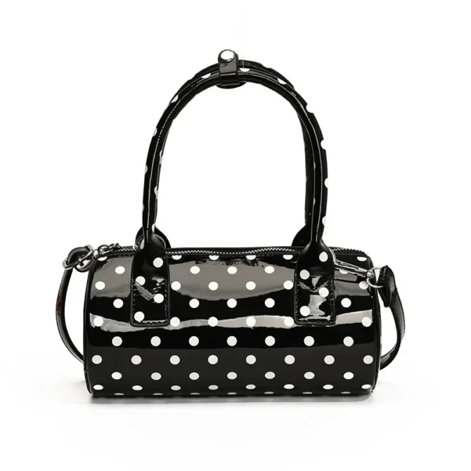 Luxury Designer PU Leather Dot Women's Handbag Casual Crossbody Bag Pillow Boston Tote