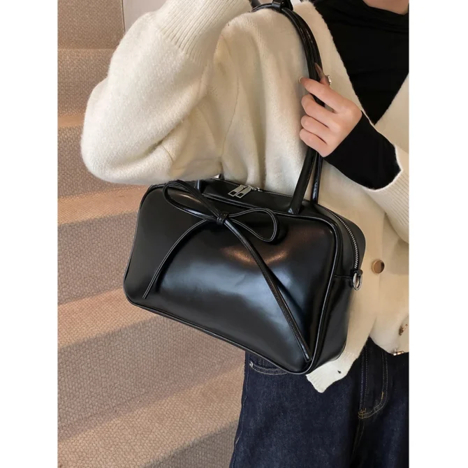 Women Pu Shoulder Bags Large Capacity Satchels Leather Underarm Bag Female Casual Commute Versatile Boston Crossbody Packs
