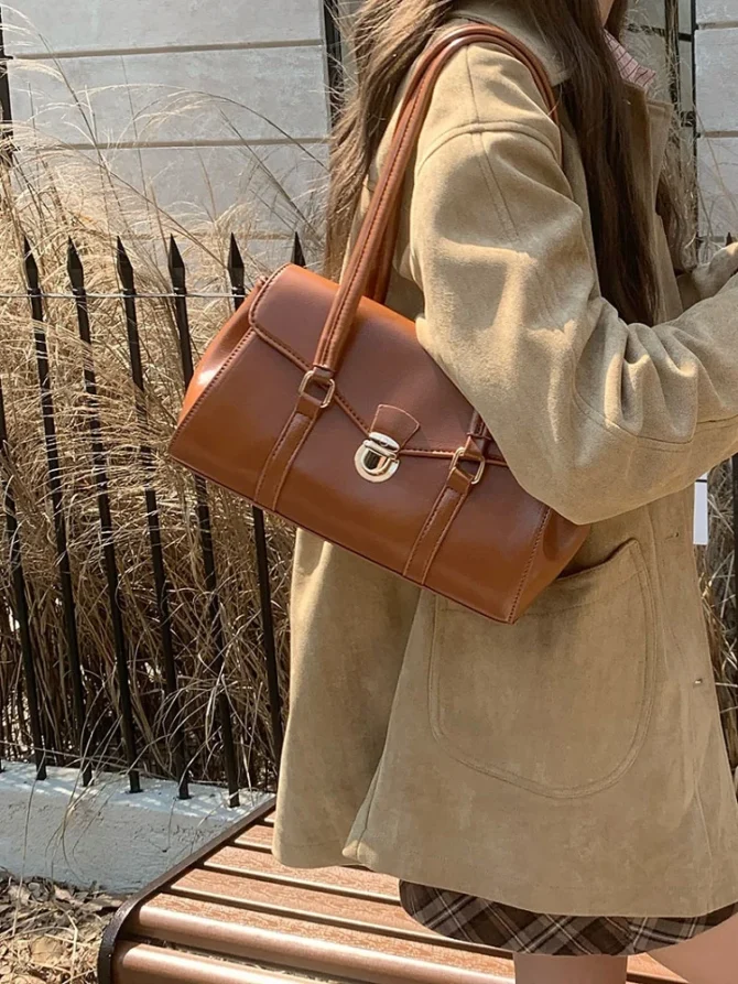 2025 new Korea style women Underarm bag shoulder casual Retro light luxury handbag shoulder bag for woman Commuter shopping bag