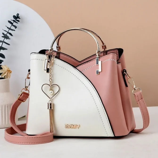 Women's Fashion Metal Handle Shoulder Bag Trend Leather Ladies Crossbody Small Square Bag Ladies Casual Messenger Bag