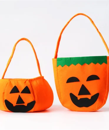 Non-Woven Halloween Pumpkin Bag Portable Handbag Halloween Props Basket Candy Bag Halloween Party Decor Gift Bags
