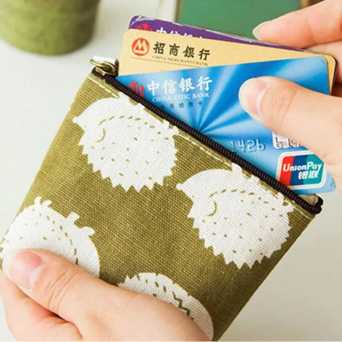 Canvas Coin Bag Purse Women Coin Money Card Holder Cute Wallet Case Zipper Key Storage Pouch For Girl Gift