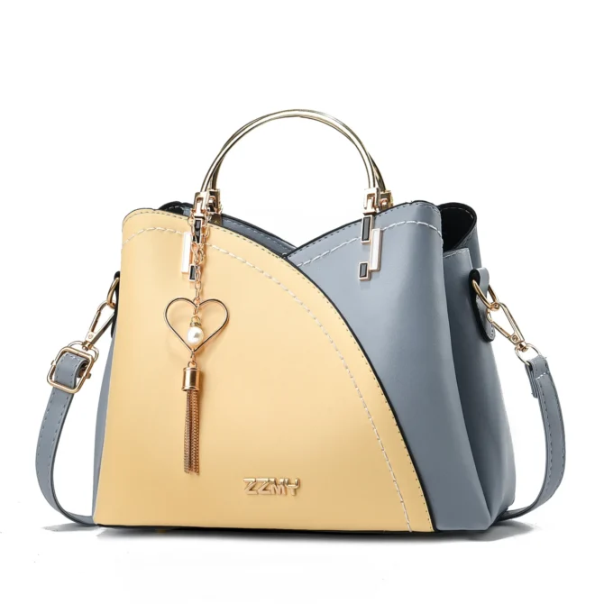 Women's Fashion Metal Handle Shoulder Bag Trend Leather Ladies Crossbody Small Square Bag Ladies Casual Messenger Bag